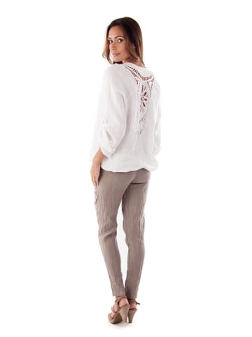 100% Leinen Linnen blouse "Barcelona" wit