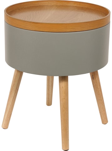 THE HOME DECO FACTORY Beistelltisch in Grau/ Natur - (H)49 x Ø 38 cm