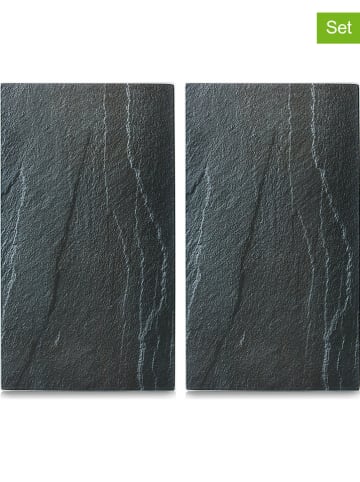 Zeller Płyty (2 szt.) "Schiefer" w kolorze czarnym na kuchenkę - 52 x 30 cm
