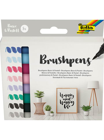 folia PAPER Brushpen meerkleurig - 8 stuks