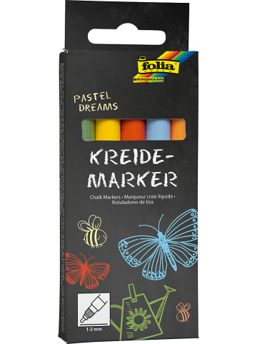 folia PAPER Kreidemarker "Pastel Dreams" in Bunt - 5 Stück