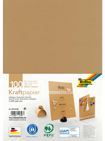 folia PAPER Knutselpapier bruin - 100 vellen - A4