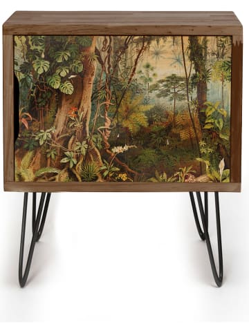 Madre Selva Nachtkastje "Sabana" groen/bruin - (B)32 x (H)50 x (D)32 cm