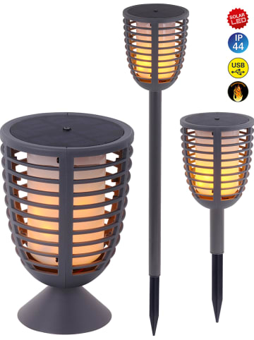 näve Ogrodowa lampa solarna LED 2w1 w kolorze szarym