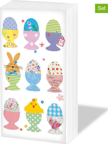 Ppd 6-delige set: zakdoeken "Easter Eggs" meerkleurig - 6x 10 stuks