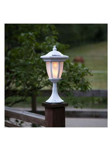 STAR Trading LED-Solar-Laterne "Flame" in Weiß - (B)15,5 x (H)63 cm