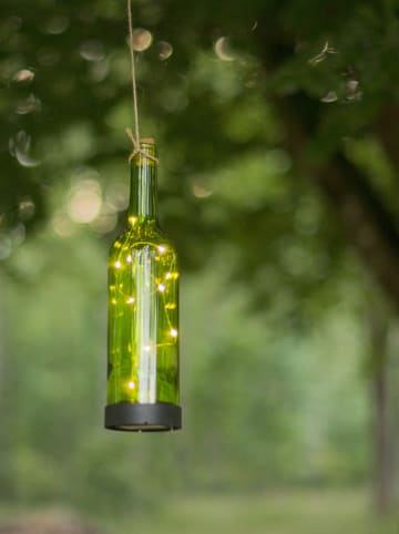 STAR Trading Solarna zawieszka LED "Bottle" w kolorze zielonym - 7,5 x 31 x 7,5 cm