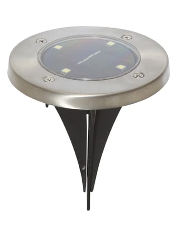 STAR Trading 3-delige set: ledsolartuinstekers "Lawnlight" zilverkleurig - Ø 11,5 cm