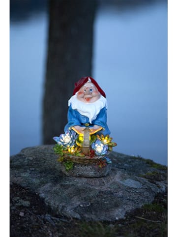 Best Season Solarna figurka LED "Gnomy" z kolorowym wzorem - 14 x 22 cm