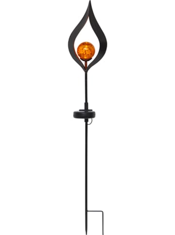 STAR Trading LED-Solar-Gartenstecker "Melilla" in Schwarz/ Orange - (H)70 cm