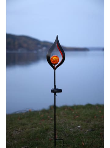 STAR Trading Solarna lampa ogrodowa LED Melilla w kolorze czarno-pomarańczowym - wys. 70 cm