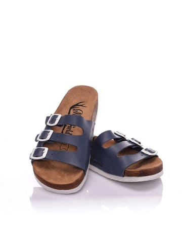Moosefield Leren slippers donkerblauw