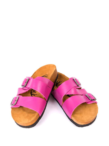 Moosefield Leren slippers roze