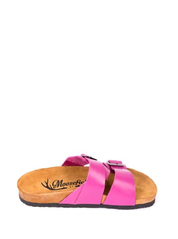 Moosefield Leren slippers roze