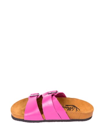 Moosefield Leren slippers roze