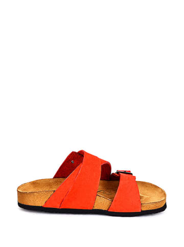 Moosefield Leren slippers rood