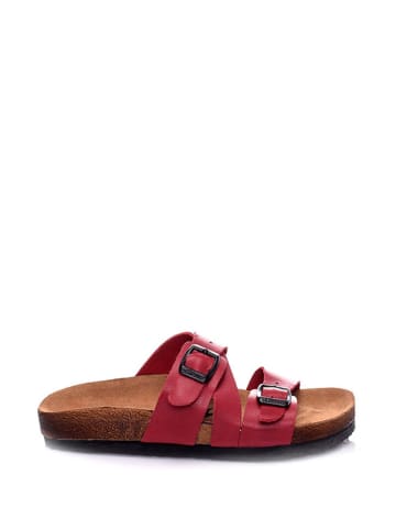 Moosefield Leren slippers bordeaux