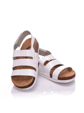 Moosefield Skórzane sandały w kolorze białym