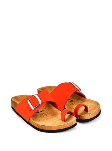 Moosefield Leren slippers rood