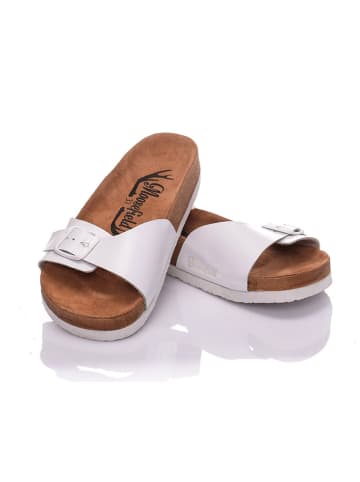 Moosefield Leren slippers wit