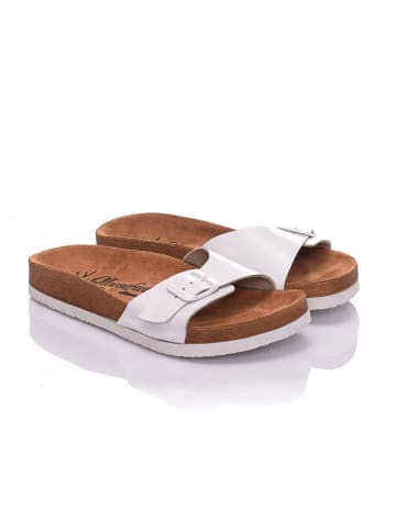 Moosefield Leren slippers wit
