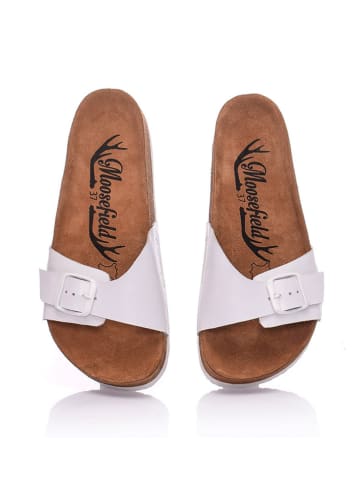 Moosefield Leren slippers wit