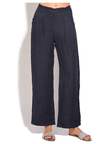 Le Jardin du Lin Leinen-Hose in Dunkelblau