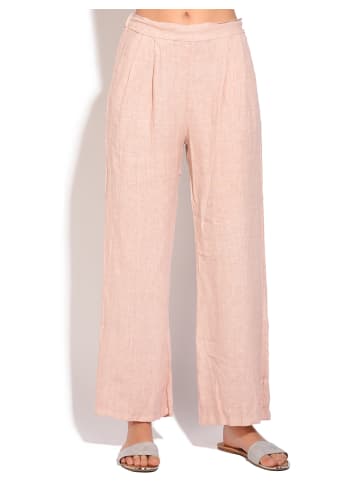 Le Jardin du Lin Lniane spodnie w kolorze różowym
