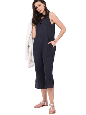 Le Jardin du Lin Linnen jumpsuit donkerblauw
