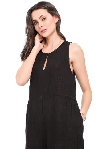 Le Jardin du Lin Leinen-Jumpsuit  in Schwarz