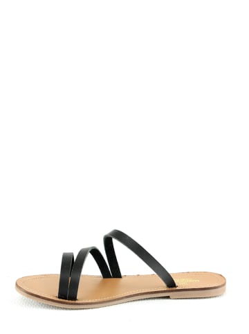 Manoukian shoes Leder-Pantoletten in Schwarz