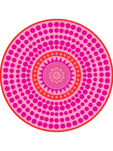 Le Comptoir de la Plage Ręcznik plażowy "Fantasia - Mandala" w kolorze różowym - Ø 140 cm