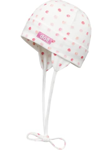 Döll Mütze in Weiß/ Rosa