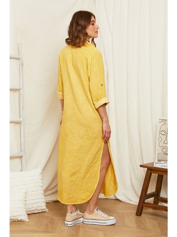 Rodier Lin Linnen jurk geel