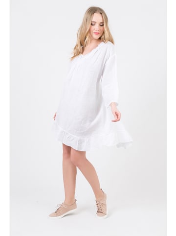 Jean Louis Scherrer Leinen-Kleid "Elonore" in Weiß