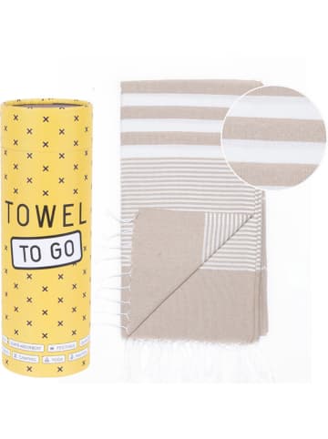Towel to Go Strandtuch "Towel To Go" in Beige - (L)175 x (B)100 cm