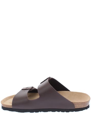 BACKSUN Leren slippers bruin