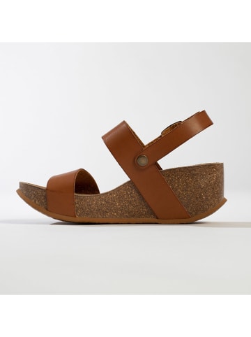 BACKSUN Leren sleehaksandalen "Cali" lichtbruin