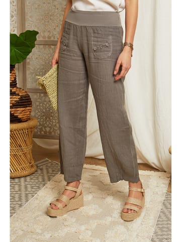 Lin Passion Leinen-Hose in Taupe