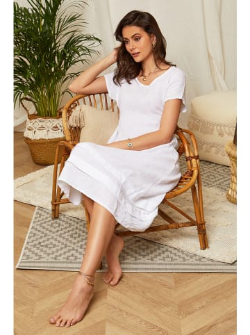 Lin Passion Leinen-Kleid in Weiß