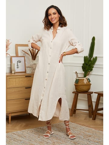 Le Monde du Lin Leinen-Kleid in Rosé