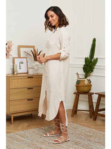 Le Monde du Lin Leinen-Kleid in Rosé