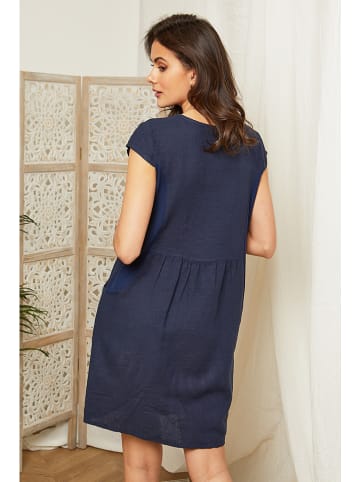 Lin Passion Leinen-Kleid in Dunkelblau