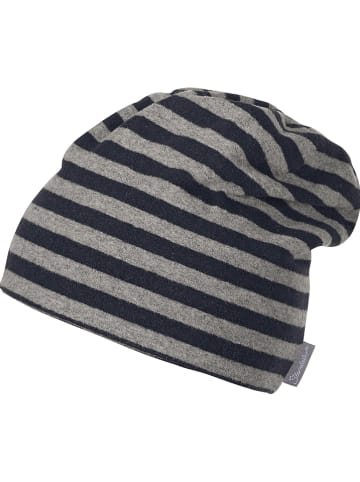 Sterntaler Dwustronna czapka beanie w kolorze szarym