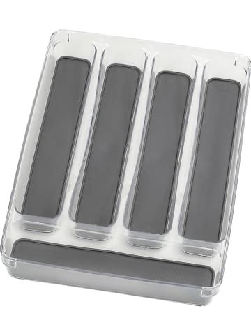 Wenko Bestekbak antraciet/transparant - (B)32,5 x (H)4,5 x (D)23 cm