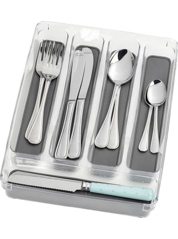 Wenko Bestekbak antraciet/transparant - (B)32,5 x (H)4,5 x (D)23 cm