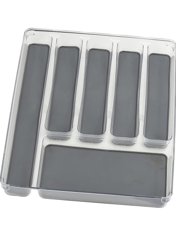 Wenko Bestekbak antraciet/transparant - (B)40 x (H)4,5 x (D)32 cm