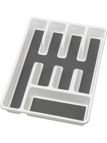 Wenko Besteckkasten in Weiß/ Anthrazit - (B)26,5 x (H)5 x (T)36,5 cm