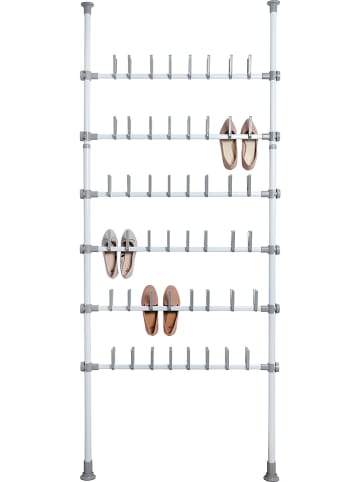 Wenko Telescopisch schoenenrek "Herkules" zilverkleurig - (B)94 x (H)300 x (D)9 cm