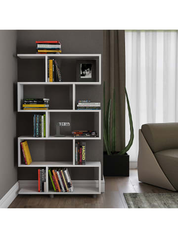 Evila Bücherregal "Elif" in Weiß - (B)90 x (H)156 x (T)20 cm